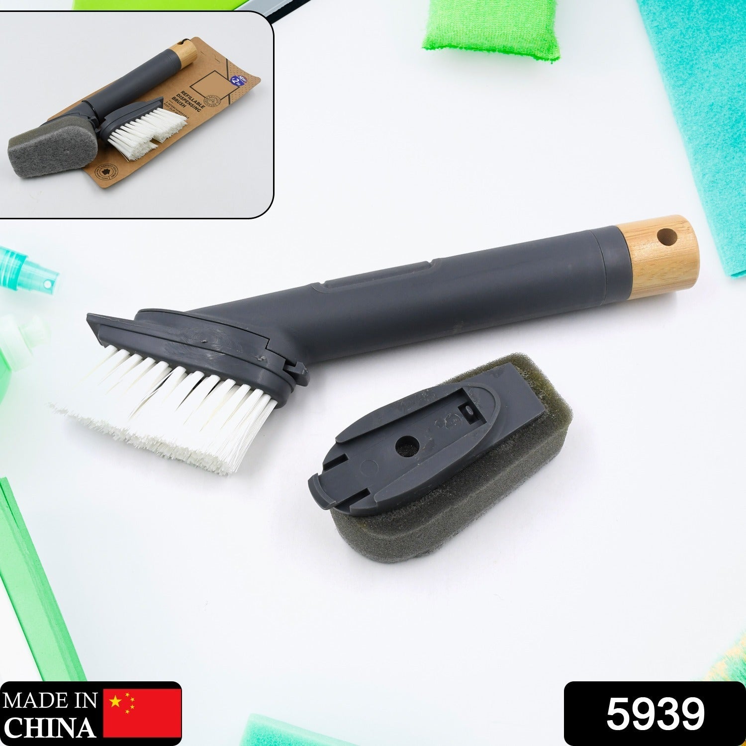 5939 Cleaning Brushes Set, Scrub Brush Bathroom Brush, Long Handle Liquid Dispenser Pot Washing Brush 5939 Cleaning Brushes Set, Scrub Brush Bathroom Brush, Long Handle Liquid Dispenser Pot Washing Brush